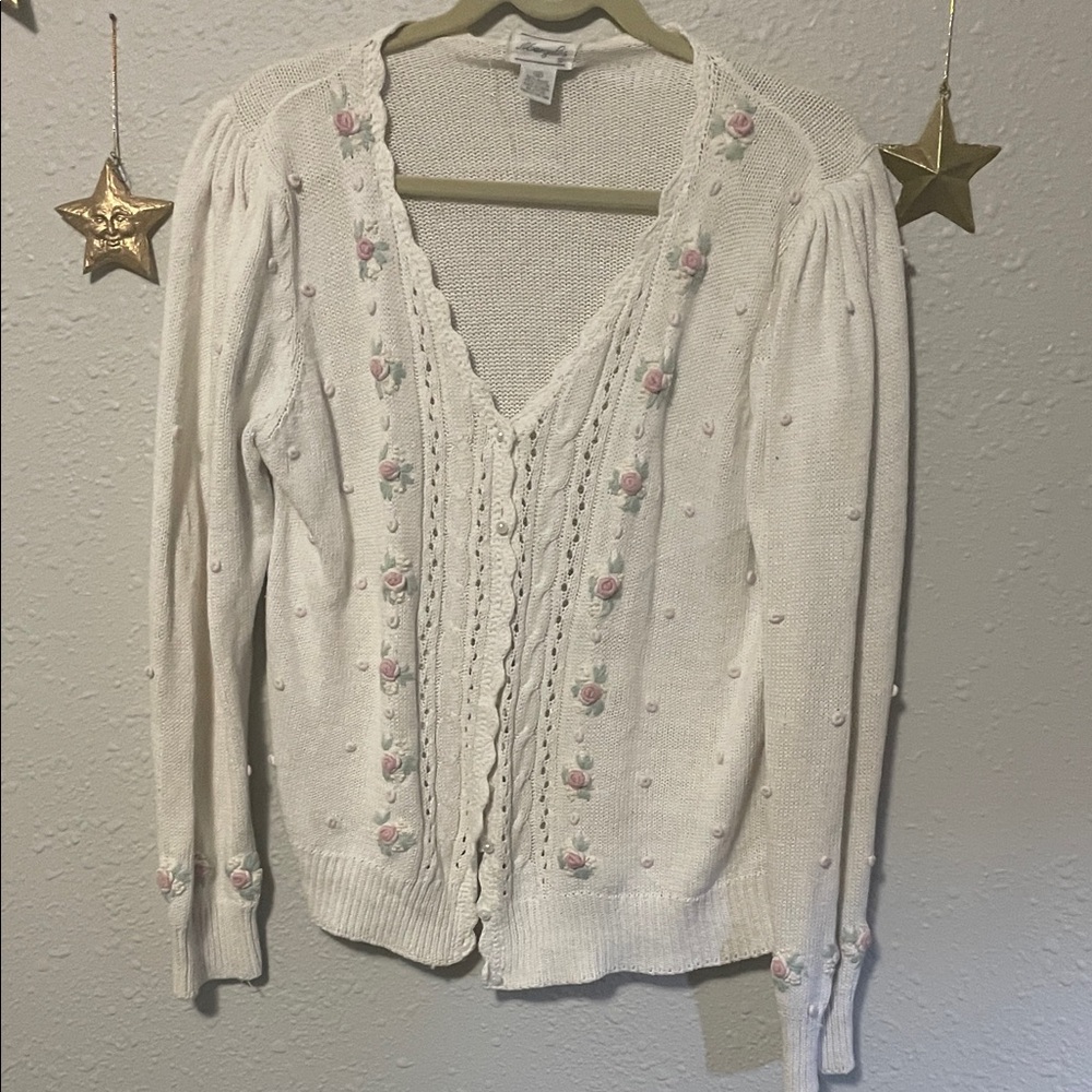 Spring Coquette Delicate Flowers Women's Sweater